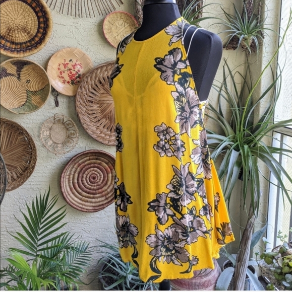 Free People M Paint The Sun Slip Yellow Mini Dress - Picture 8 of 16